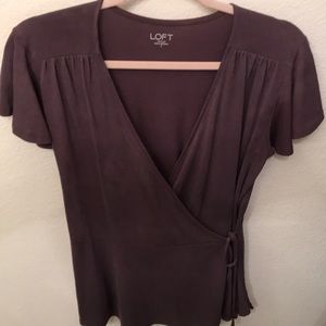 Loft Mauve color Wrap Blouse